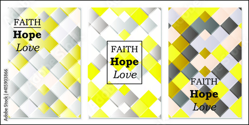 Gray-yellow geometric pattern. Abstract illustration with rhombuses for design. Actual colors
