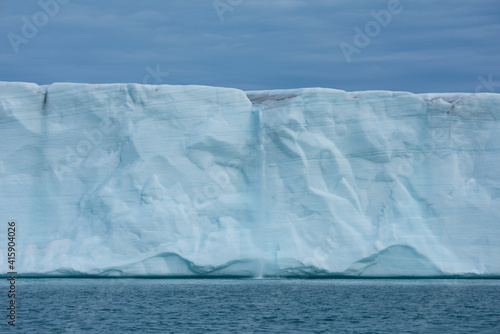 Norway, Svalbard, Nordaustlandet, Nordaust-Svalbard Nature Reserve, Austfonna Ice Cap. Brasvellbreen glacier, the longest glacier face in the northern hemisphere