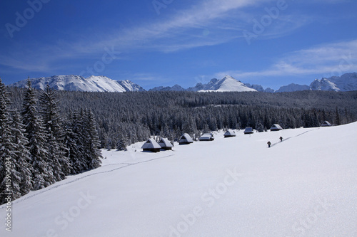 Shepherd shelters in Polana Kopieniec, Tatra Mountains, Poland 