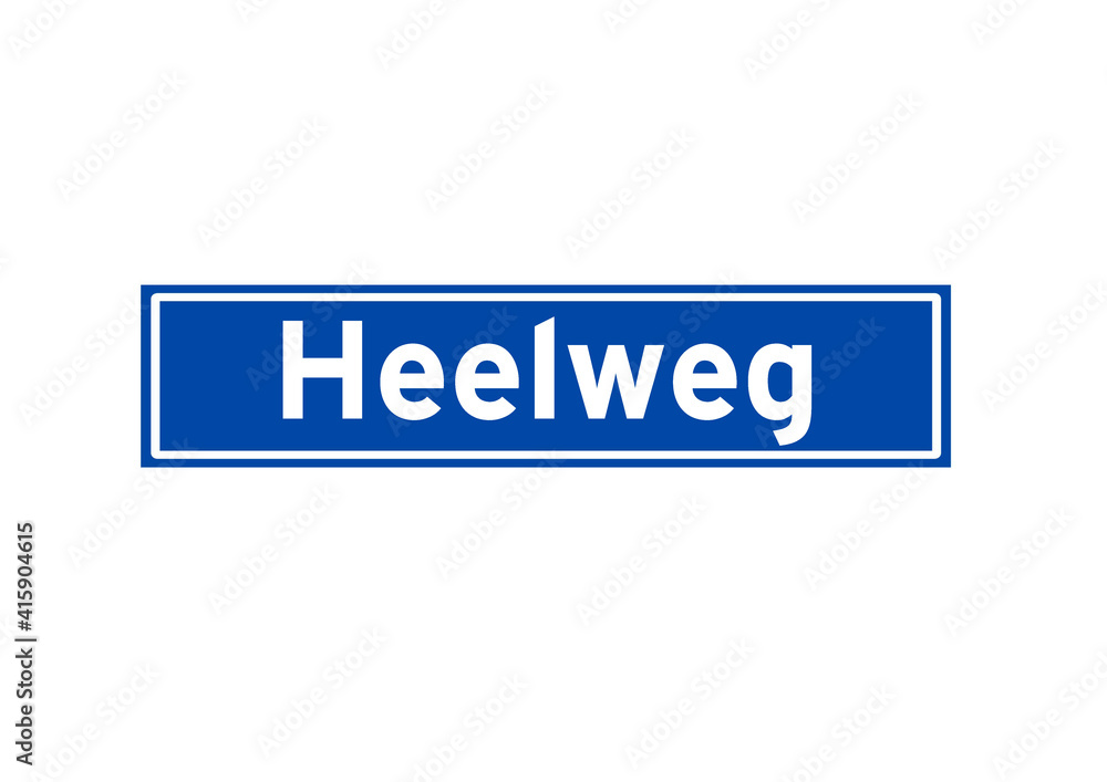 Heelweg isolated Dutch place name sign. City sign from the Netherlands. Heelweg isolated Dutch place name sign. City sign from the Netherlands.
