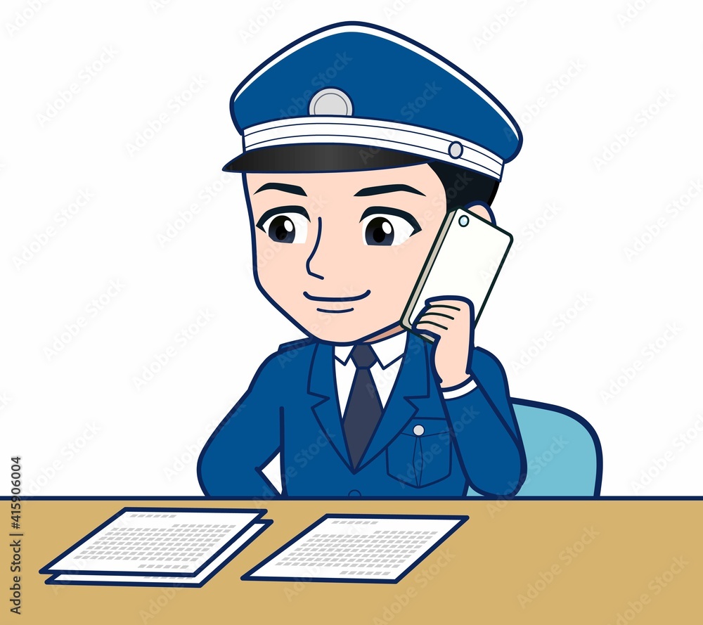 制服を着た警備スタッフのイラスト