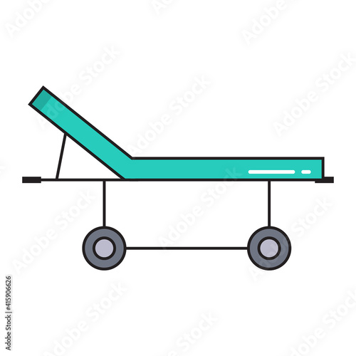 hospital gurney simple medicine icon in trendy line style isolated on white background for web applications and mobile concepts. Vector illustration