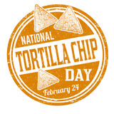National tortilla chip day grunge rubber stamp