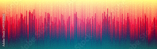 Glitch digital background. Retro future distortion. Abstract vertical lines. Cyber futuristic design. Color glitched lines. Vector illustration