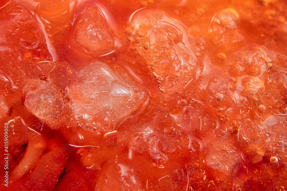 Frappe ice on top of a cocktail, extreme close-up Frappe ice on top of a cocktail, extreme close-up