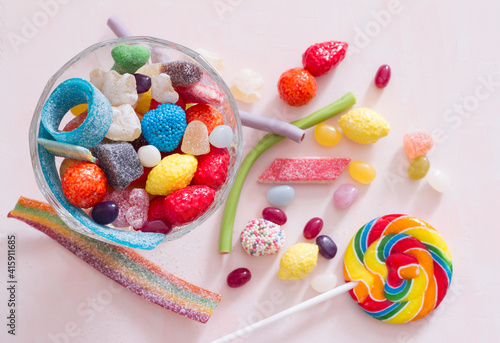 Photography Various candy sweets and lollipops