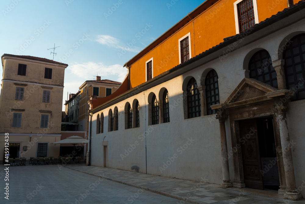 Old houses and tower in the old city of Zadar