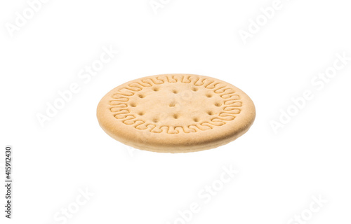 cookie isolated on white background. round biscuit cut out. sweet food concept