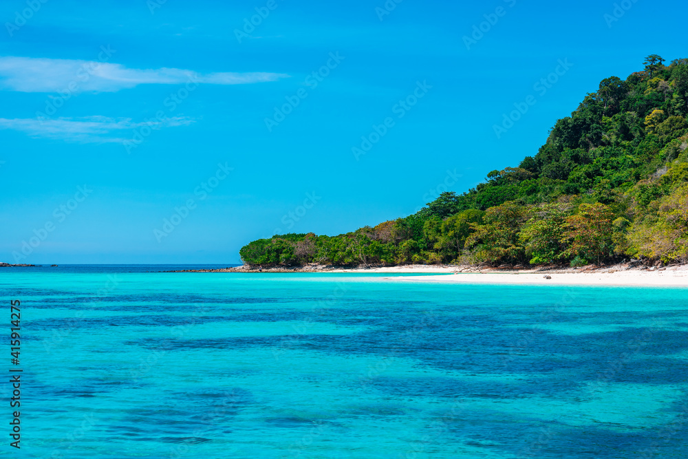 beautiful beach and clean water of Ko Rok island, andaman sea, Thailand