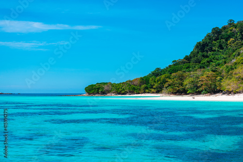 beautiful beach and clean water of Ko Rok island, andaman sea, Thailand