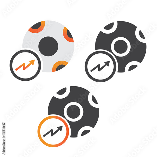 soccer ball progress chart illlustration design. soccer ball progress chart icon isolated on white background. ready use vector.