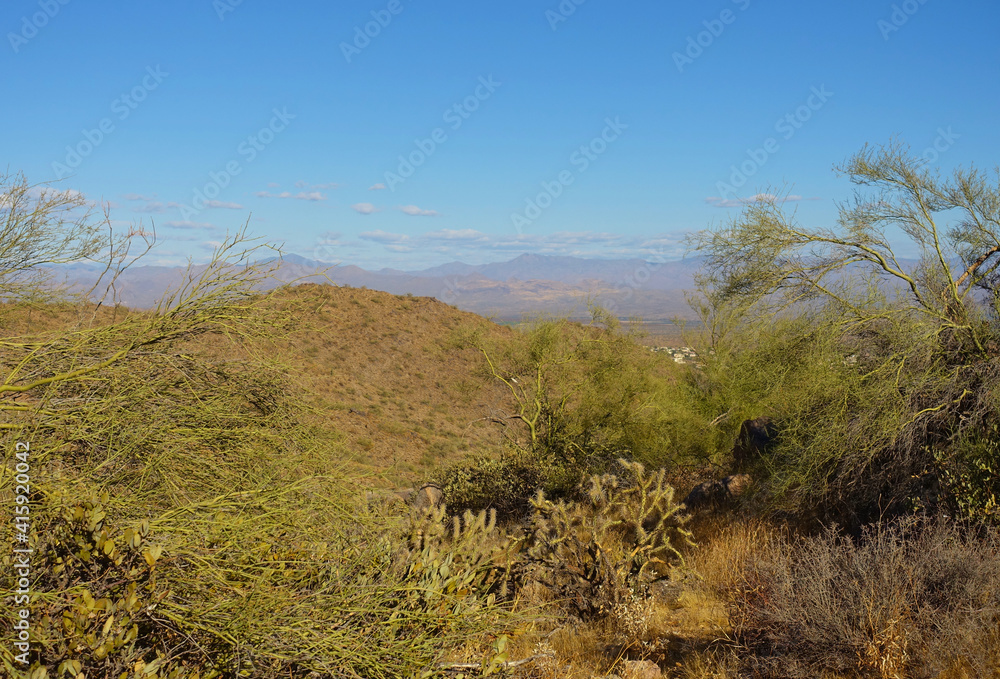 This is one of many scenic views from the Overlook Trail at Adero Canyon Trailhead in Fountain Hills, Arizona. This is one of many scenic views from the Overlook Trail at Adero Canyon Trailhead in Fountain Hills, Arizona.