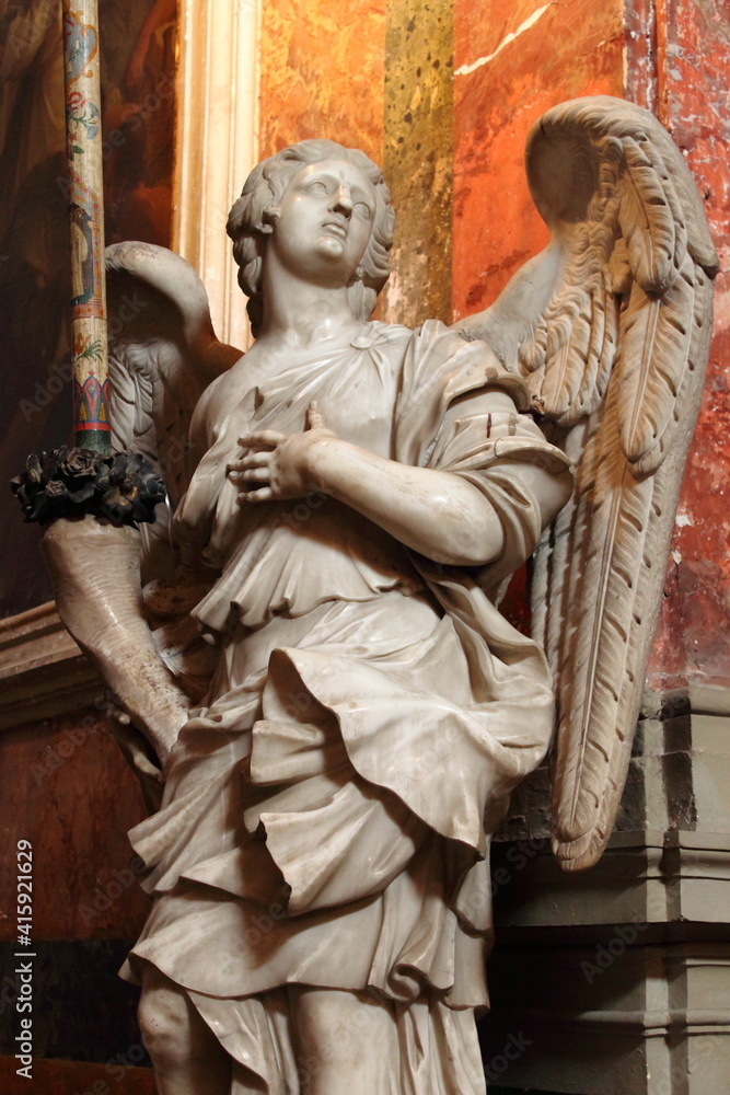 Statue of an angel in marble stone