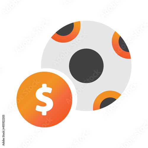 soccer ball money illlustration design. soccer ball money icon isolated on white background. ready use vector.