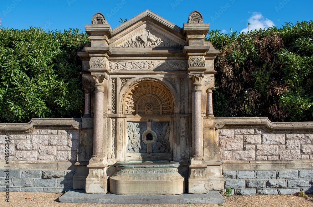 Fototapeta premium antique water fountain with beautiful roman style carving