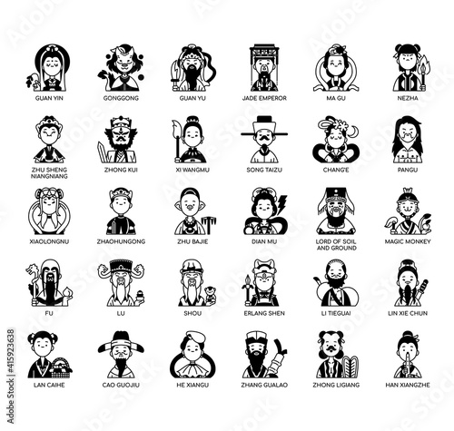 chinese god , Thin Line and Pixel Perfect Icons