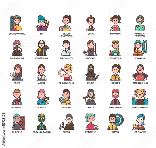Sport girl 2 , Thin Line and Pixel Perfect Icons