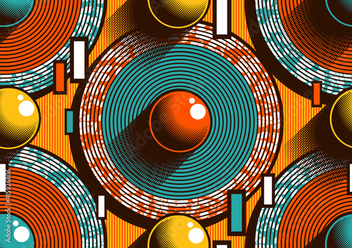 african seamless pattern, picture art and abstract background.