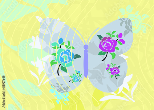 Beautiful butterflies and flowers  perfect for greeting cards  backgrounds. Vector