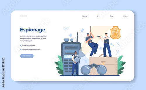 FBI agent web banner or landing page. Police officer