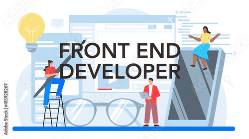 Frontend developer typographic header. Website interface design