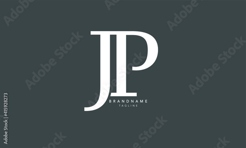 Alphabet letters Initials Monogram logo JIP, JI, IP