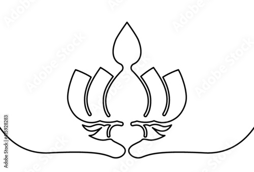 Creative vector ayyavazhi. One line style illustration