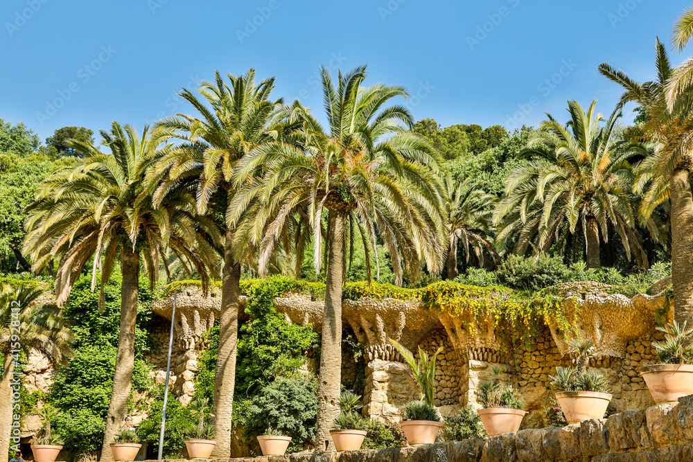 Spain, Barcelona. Parc Guell.