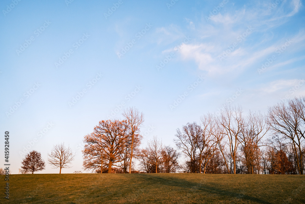 autumn landscape with trees and sky autumn landscape with trees and sky