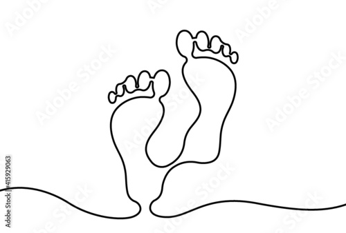 Creative vector Footprint. One line style illustration