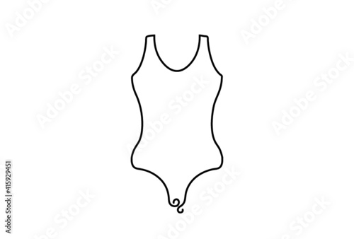 Creative vector Swimsuit. One line style illustration