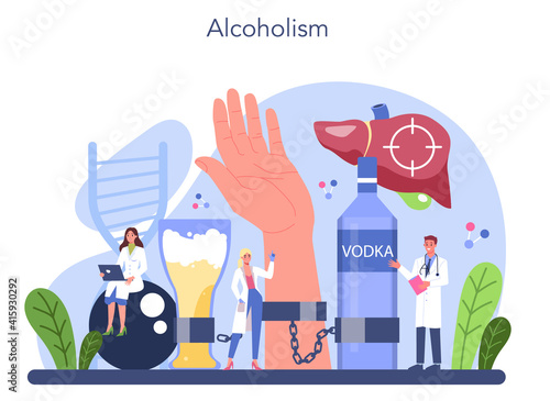 Addiction concept. Idea of medical treatment for addicted people.