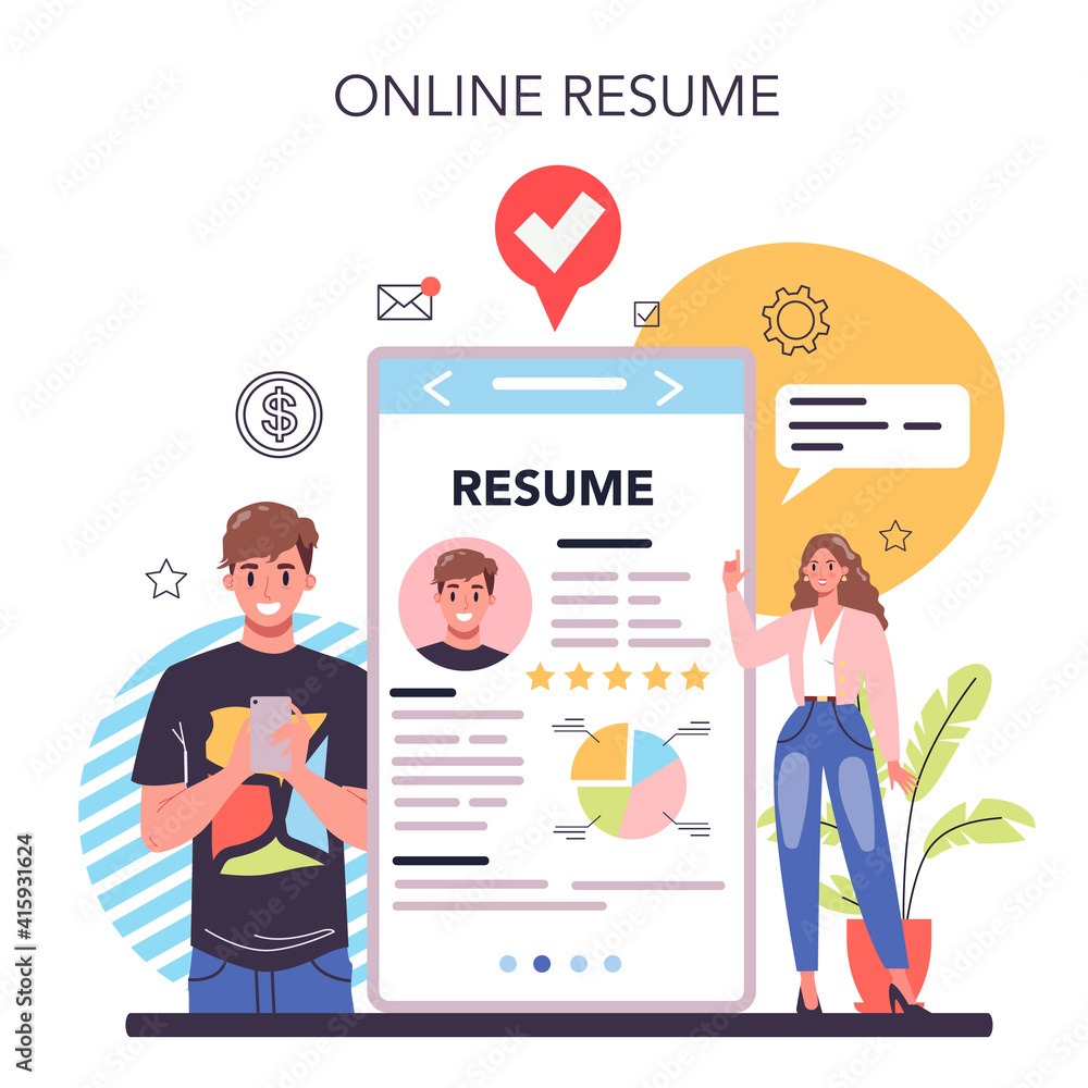 Human resources online service or platform. Idea of recruitment Human resources online service or platform. Idea of recruitment