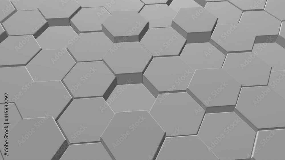 Abstract Hexagon Geometric Surface Loop 1A: light bright clean minimal hexagonal grid pattern, random waving motion background canvas in pure wall architectural white. 4K Abstract Hexagon Geometric Surface Loop 1A: light bright clean minimal hexagonal grid pattern, random waving motion background canvas in pure wall architectural white. 4K