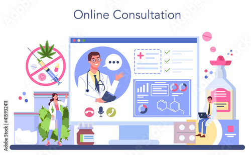 Narcologist online service or platform. Idea of medical treatment