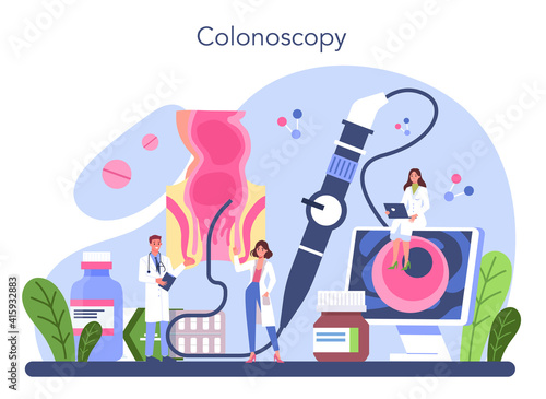 Proctologist concept. Doctor examine intestine. Idea of health