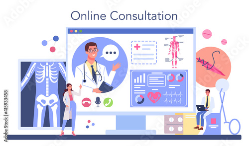 Surgeon online service or platform. Doctor performing medical operations.