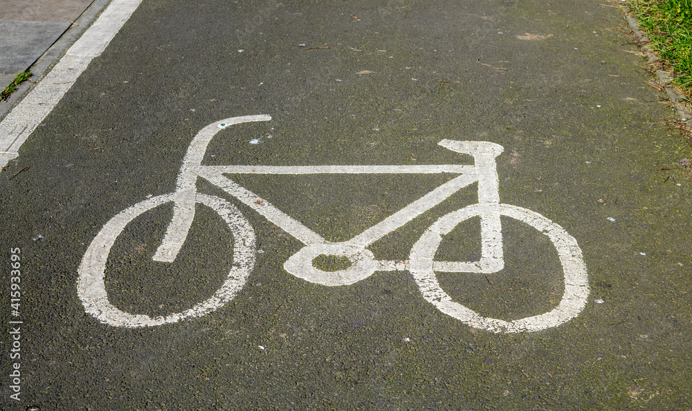 London bike lane signage. London bike lane signage.