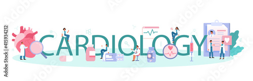 Cardiology web banner or landing page set. Idea of heart care