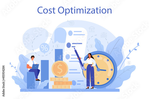Cost optimization concept. Idea of financial and marketing strategy