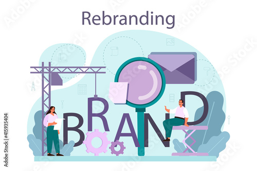 Rebranding concept. Rebuilding marketing strategy and design
