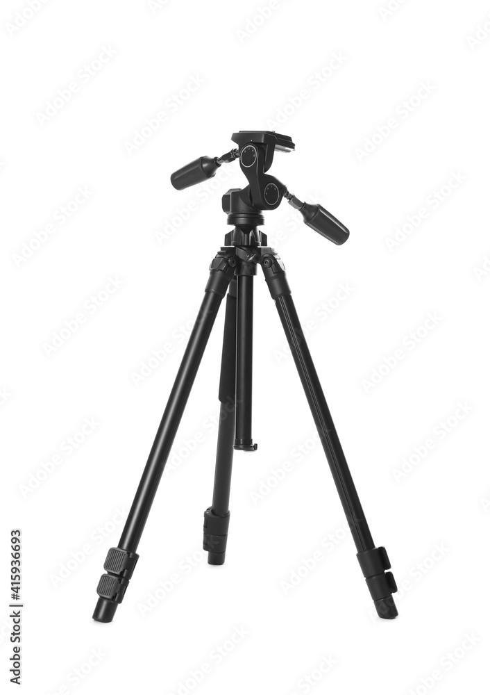 Modern tripod for camera isolated on white Modern tripod for camera isolated on white