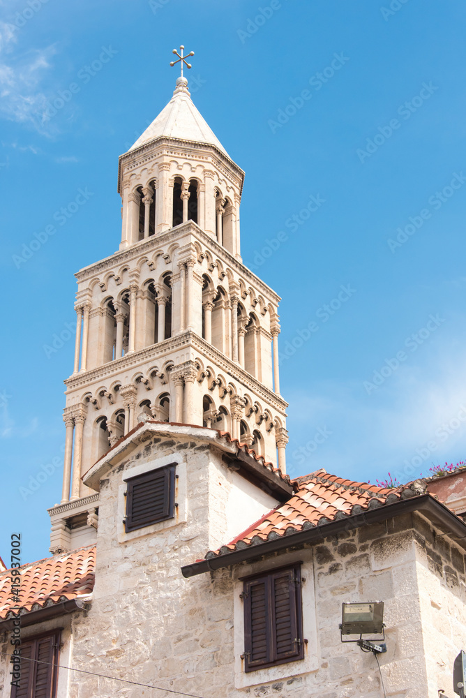 Croatia, Split. St. Domnius Cathedral bell tower.