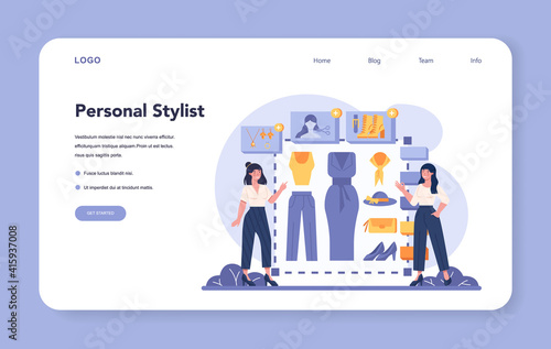 Fashion stylist web banner or landing page. Modern, creative