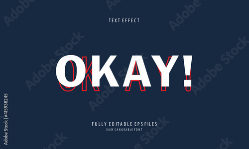 Editable text effect okay title style