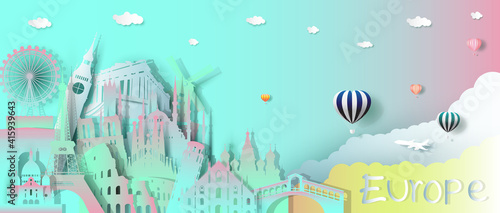 Travel landmarks business template tourism world famous architecture.
