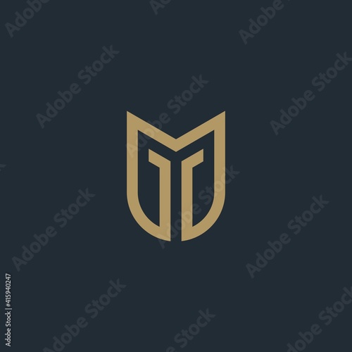 Elegant curve line vector logo type. GMG letter logo design. Monogram linear creative fancy. photo