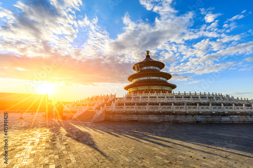 Temple of Heaven in Beijing China.Chinese cultural symbol.