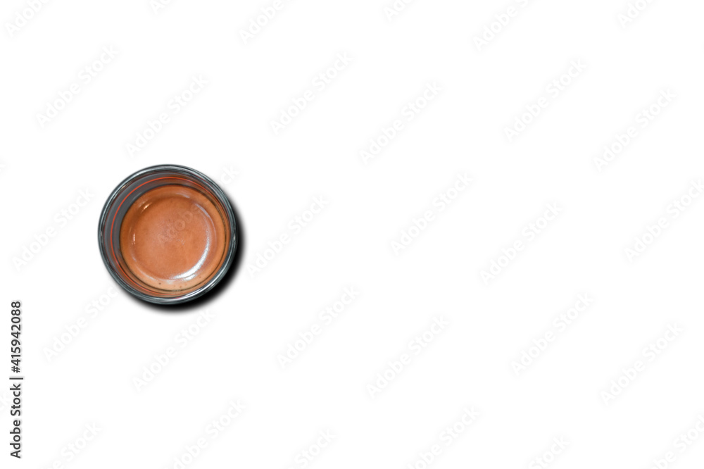 isolate glass of coffee with milk on white background isolate glass of coffee with milk on white background