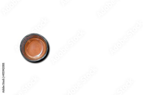 isolate glass of coffee with milk on white background